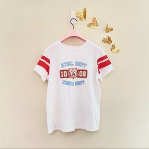 CINQ A SEPT T-Shirt Logo Varsity Top